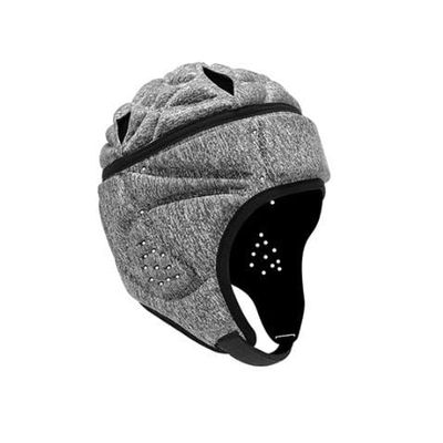 Soft Shell Protective Headgear 7 V 7 Rugby Headguards Padding Padded Helmet Goalkeeper Adjustable Soccer Goalie Helmet Support Rugby Flag Football Helmet for Children (Grey,One Size)