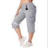 TACVASEN Womens Cargo Capris Pants Lightweight Hiking Capris with Pockets Water Resistant High Waisted Light Grey XXL view 1