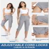 TACVASEN Womens Cargo Capris Pants Lightweight Hiking Capris with Pockets Water Resistant High Waisted Light Grey XXL view 3