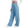 Women's Tracksuit Bottoms Sweatpants Teen Gilrs Wide Leg Joggers Pants Elastic High Waisted Sport Pants Straight Leg Drawstring Activewear Gym Workout Pants Blue Large view 1