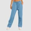 Women's Tracksuit Bottoms Sweatpants Teen Gilrs Wide Leg Joggers Pants Elastic High Waisted Sport Pants Straight Leg Drawstring Activewear Gym Workout Pants Blue Large view 4