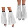 Winnrchan Women's 70S Disco Boot Covers 80s Sparkly Sequin Leg Warmers Costume Accessories for Party Rave Dance Silver One Size view 1