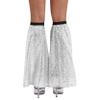 Winnrchan Women's 70S Disco Boot Covers 80s Sparkly Sequin Leg Warmers Costume Accessories for Party Rave Dance Silver One Size view 3
