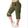 TACVASEN Hiking Capri Pants for Women Lightweight Cargo Capris Water Resistant Elastic Waist Workout Army Green S view 1