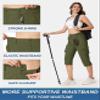 TACVASEN Hiking Capri Pants for Women Lightweight Cargo Capris Water Resistant Elastic Waist Workout Army Green S view 4