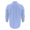 Mens Long Sleeve Cotton Linen Shirts Casual Roll-Up Sleeve Beach Shirts Loose Buttons Down Solid Plain Shirt (Large,Light Blue) view 3