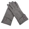 Women's Winter Suede Leather Gloves Wool Lined with Knit Cuffs Winter Gloves Women Toucscreen Ladies Gloves (Grey, One Size) view 1