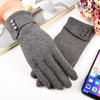Women's Winter Suede Leather Gloves Wool Lined with Knit Cuffs Winter Gloves Women Toucscreen Ladies Gloves (Grey, One Size) view 2