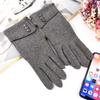 Women's Winter Suede Leather Gloves Wool Lined with Knit Cuffs Winter Gloves Women Toucscreen Ladies Gloves (Grey, One Size) view 3
