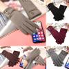 Women's Winter Suede Leather Gloves Wool Lined with Knit Cuffs Winter Gloves Women Toucscreen Ladies Gloves (Grey, One Size) view 4