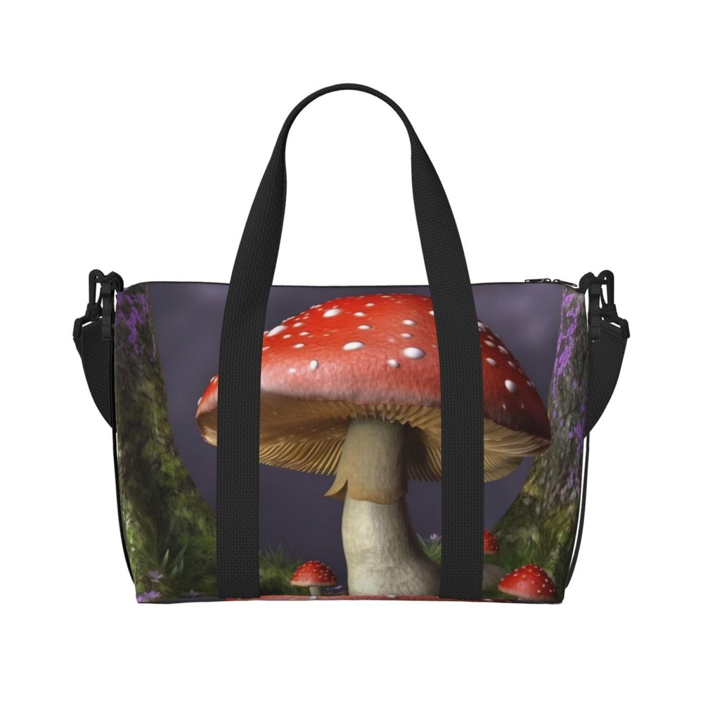 Travel Duffel Bags Personal Item Bag Carry on Luggage Bag Training Handbag Lightweight Waterproof Sports Gym Bag Mushroom Weekender Bag for Women Men