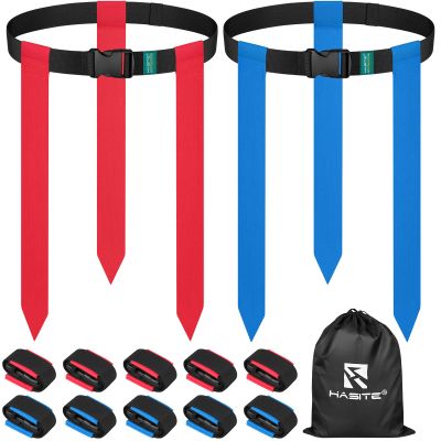 HASITE Flag Football Belts - 10 Sets of Adjustable Flag Football Set, Contains 30 Football Flags and Storage Bag, Perfect for Youth Adults and Children To Capture The Flag