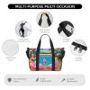 Travel Duffel Bags Personal Item Bag Carry on Luggage Bag Training Handbag Lightweight Waterproof Sports Gym Bag Flamingo and swimming pool Weekender Bag for Women Men view 3