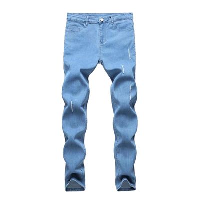 Men's Stretch Ripped Taper Jeans Slim Fit Straight Fit Denim Pants Skinny Fit Distressed Fashion Jeans (Blue,Small)