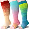 Sockswift Open Toe Compression Socks for Women&Men Toeless 20-30 mmHg Knee High Stockings for Nurses, Prenancy, Travel, Die Dye view 1