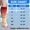 Sockswift Open Toe Compression Socks for Women&Men Toeless 20-30 mmHg Knee High Stockings for Nurses, Prenancy, Travel, Die Dye view 3