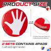 Relaxgiant 4 Pads Volleyball Blocking Pad Volleyball Setter Training Equipment Red Round Training Aid Player for Hitting and Blocking Mimics Hand Hitting Trainer Protects Blockers Hands view 2