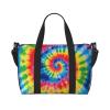 Travel Duffel Bags Personal Item Bag Carry on Luggage Bag Training Handbag Lightweight Waterproof Sports Gym Bag tie dye rainbow Weekender Bag for Women Men view 1