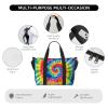 Travel Duffel Bags Personal Item Bag Carry on Luggage Bag Training Handbag Lightweight Waterproof Sports Gym Bag tie dye rainbow Weekender Bag for Women Men view 3