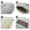Jkulrki Mens Ragg Wool Mittens Sherpa Lined Cold Weather Touchscreen Knit Mitt Warm for Winter view 3