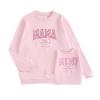 ZAXARRA Mommy and Me Matching Outfits Long Sleeve Crewneck Pullover Tops Mama Sweatshirt Mama and Mini Clothes (Pink,Baby,2-3T) view 1