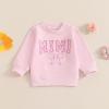 ZAXARRA Mommy and Me Matching Outfits Long Sleeve Crewneck Pullover Tops Mama Sweatshirt Mama and Mini Clothes (Pink,Baby,2-3T) view 3