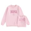 Winioder Mommy and Me Matching Outfits Cute Bow Mama and Mini Long Sleeve Crewneck Sweatshirt Tops Mother Baby Matching Clothes (Women, L, Pink) view 1