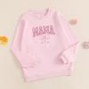 Winioder Mommy and Me Matching Outfits Cute Bow Mama and Mini Long Sleeve Crewneck Sweatshirt Tops Mother Baby Matching Clothes (Women, L, Pink) view 3