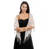 NevStp Pure Color Lace Triangle Scarf Women Evening Dresses Shawl Hollow Mesh Bridal Bridesmaid Wedding Party Shawl Lady Capes Wraps,red view 2