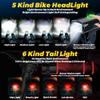 2025 Anti-Glare Front Rear Sensor 3000 Bike Lights, 5+6 Kind Warning Modes Bicycle Light and Tail Light Set, Long Time Waterproof Bike Accessories for Night Riding City Streets Mountain, Black view 3