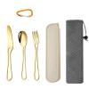GOODJAYVEN Silverware Flatware Set, 3/12/18/24/30/36 Pieces Outdoor Camping Tableware Stainless Steel Knife, Fork And Spoon Camping Travel Picnic Portable Outdoor Tableware(Gold,18 Pieces for 6) view 1