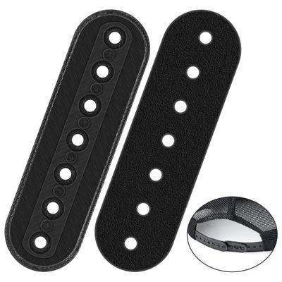 Dunkive 2 Pack Hat Extender, Hat Size Extension Accessories, Made of 3D Printed, Holes Adjustable Cap Half Size Extender, Hats Snap Buckle Replacement for Caps Repairing, Black