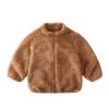 Betadog Girls Sweatshirt Zip Up Faux Shearling Teddy Jacket Coat Teddy Coat Warm Winter Outwear Fall (Brown, 3-4 Years) view 1
