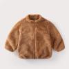 Betadog Girls Sweatshirt Zip Up Faux Shearling Teddy Jacket Coat Teddy Coat Warm Winter Outwear Fall (Brown, 3-4 Years) view 3