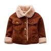 Betadog Toddler Corduroy Jacket for Baby Boys Girls Winter Warm Coat Lined Lapel Button Down (Brown, 6-12 Months) view 1
