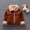 Betadog Toddler Corduroy Jacket for Baby Boys Girls Winter Warm Coat Lined Lapel Button Down (Brown, 6-12 Months) view 2