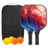 PATIKIL Pickleball Paddles Set, USAPA Approved Fiberglass Surface Pickleball Rackets with Overgrip, 2 Paddles, 4 Pickleballs,1 Carry Bag for Men Women, Flame Blue Red view 1