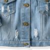 Betadog Girl/Boy Jean Jacket,Stone Washed Soft Denim Outfits 310 Years Big Girls Embroider Denim (Blue, 5-6 Years) view 3