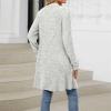 Cardigan Sweaters for Women Lightweight, Fall Outfits for Women 2024 Long Sleeve Draped Open Front Waterfall Sweater Coat Basic Solid Knitwear Jumpers Outerwear Tops with Pockets Grey view 2