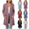 Cardigan Sweaters for Women Lightweight, Fall Outfits for Women 2024 Long Sleeve Draped Open Front Waterfall Sweater Coat Basic Solid Knitwear Jumpers Outerwear Tops with Pockets Grey view 3
