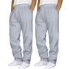 2 Pack Sweat Pants for Mens Wide Leg Joggers Pants Heavyweight Fleece Workout Jogging Loose Fit Trousers with Pocket view 1