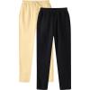 2 Pack Sweat Pants for Mens Wide Leg Joggers Pants Heavyweight Fleece Workout Jogging Loose Fit Trousers with Pocket view 2