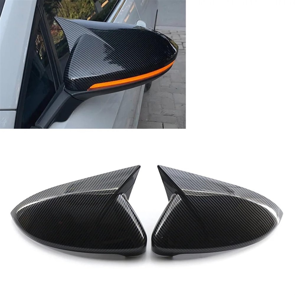 2Pcs Car Door Side Mirror Cover Caps Compatible for VW Golf MK7 G-TI R R Line 2014 2015 2016 2017 2018 2019 5G0857537