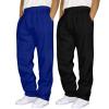 2 Pack Sweat Pants for Mens Wide Leg Joggers Pants Heavyweight Fleece Workout Jogging Loose Fit Trousers with Pocket view 1