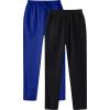 2 Pack Sweat Pants for Mens Wide Leg Joggers Pants Heavyweight Fleece Workout Jogging Loose Fit Trousers with Pocket view 2