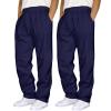 2 Pack Sweat Pants for Mens Wide Leg Joggers Pants Heavyweight Fleece Workout Jogging Loose Fit Trousers with Pocket view 1