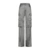 Akklian Satin Cargo Pants for Women, Womens Fashion High Waisted Wide Leg Hip Hop Streetwear Casual Pants with Multi-Pockets view 4
