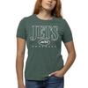 Team Fan Apparel NFL Womens Overtime Blueprint Tag-Less T-Shirt, Ladies Football Tee, Short Sleeve, Soft Cotton, Vintage (New York Jets - Green, Small) view 1