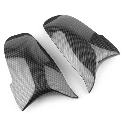 1 Pair ABS Carbon Fiber Car Door Rear View Side Mirror Cover Trim Compatible for BMW F10 F11 F18 F01 F02 F06 F12 F13 GT F07 LCI 5 6 7 Series