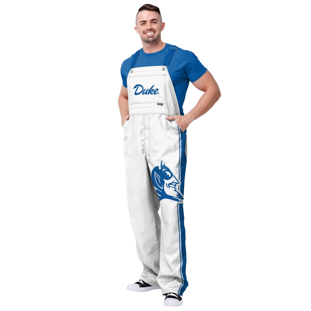 FOCO Duke Blue Devils NCAA Mens Big Logo Bib Overalls - L